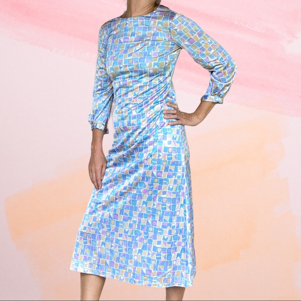 Vintage Late 70s Disco Style Long Sleeved Dress